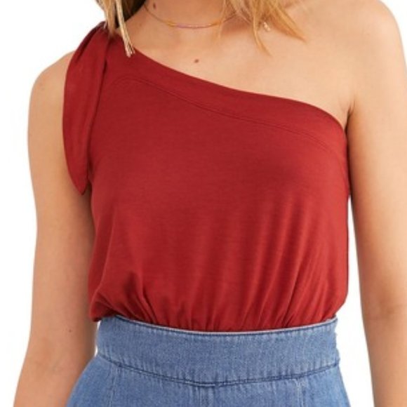 Free People Tops - Free People Shindig One Shoulder Tank Top Red XS